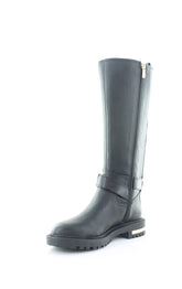 DKNY Women's Knee High Tall Boot, Soft Black Leather Delanie, 5.5